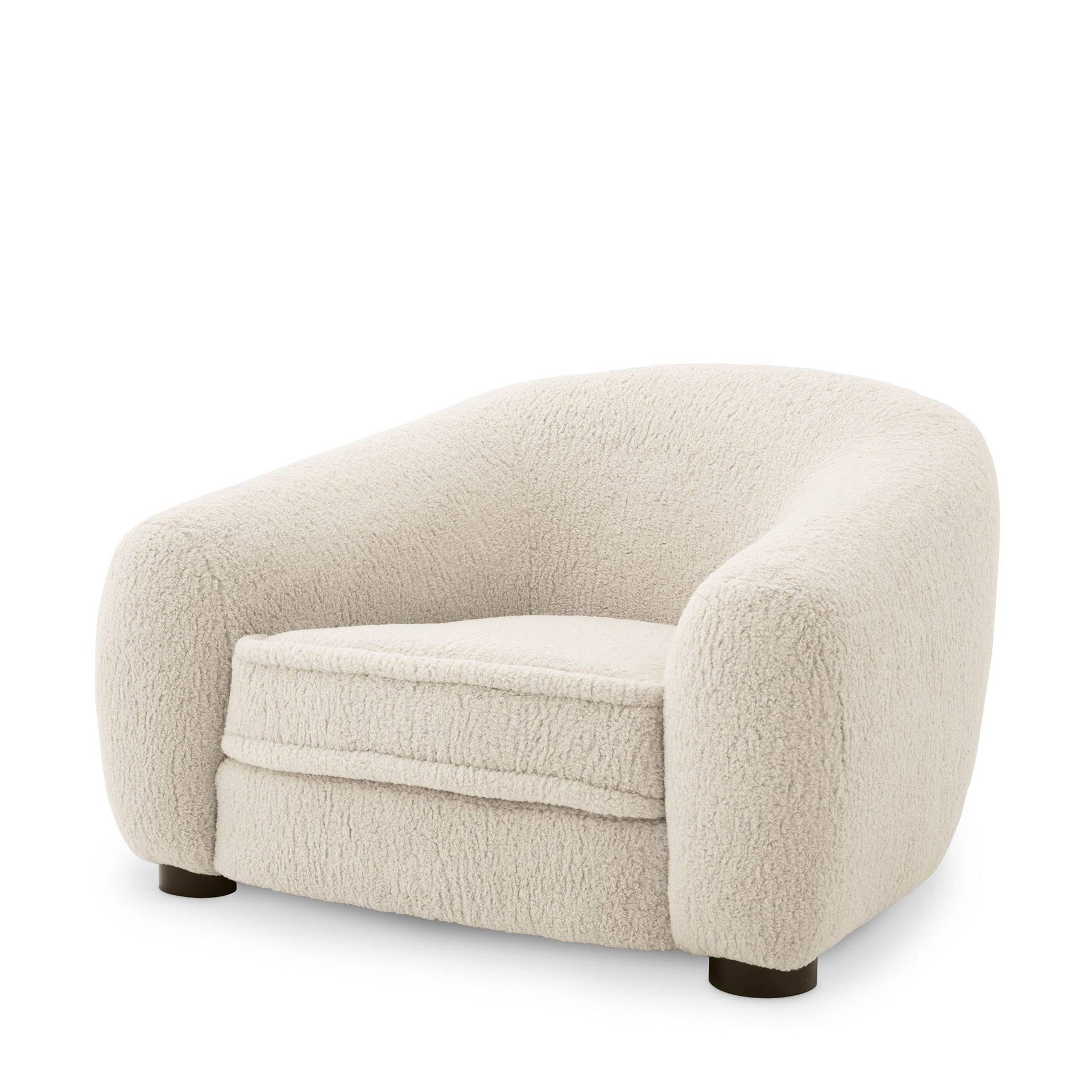 CHAIR FREUD BRISBANE CREAM | BLACK FEET