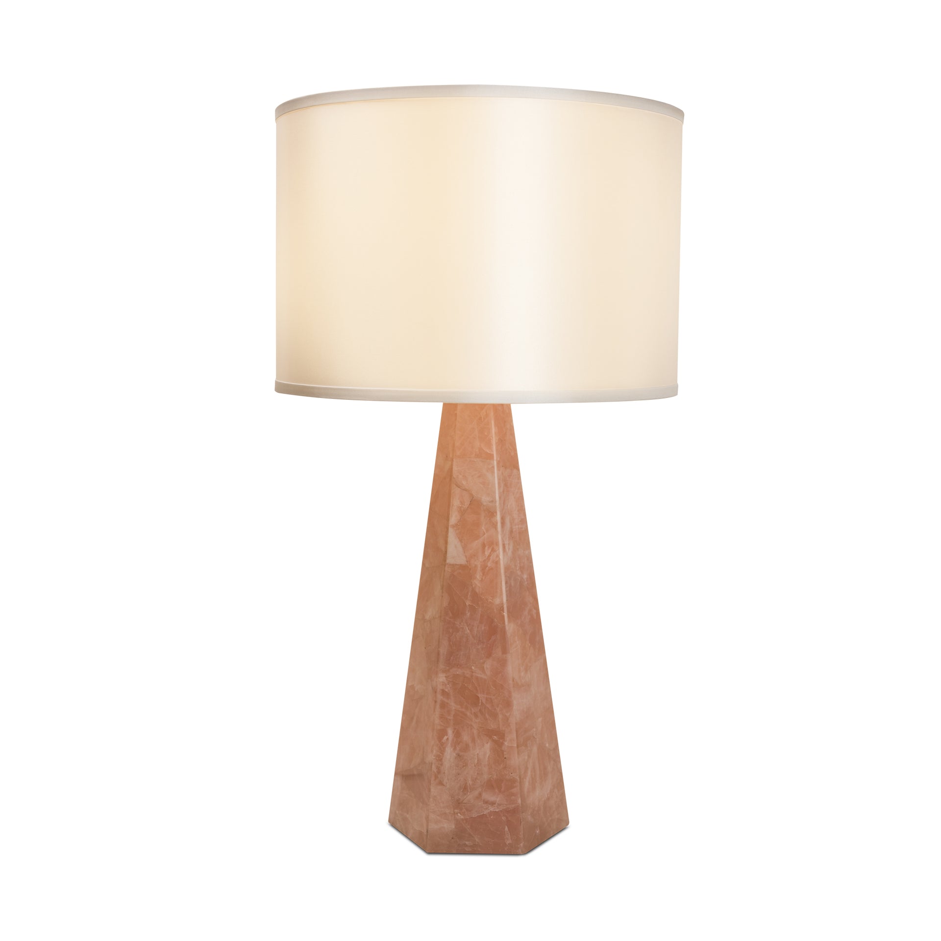 BOREALIS HEXAGON TABLE LAMP IN ROSE QUARTZ