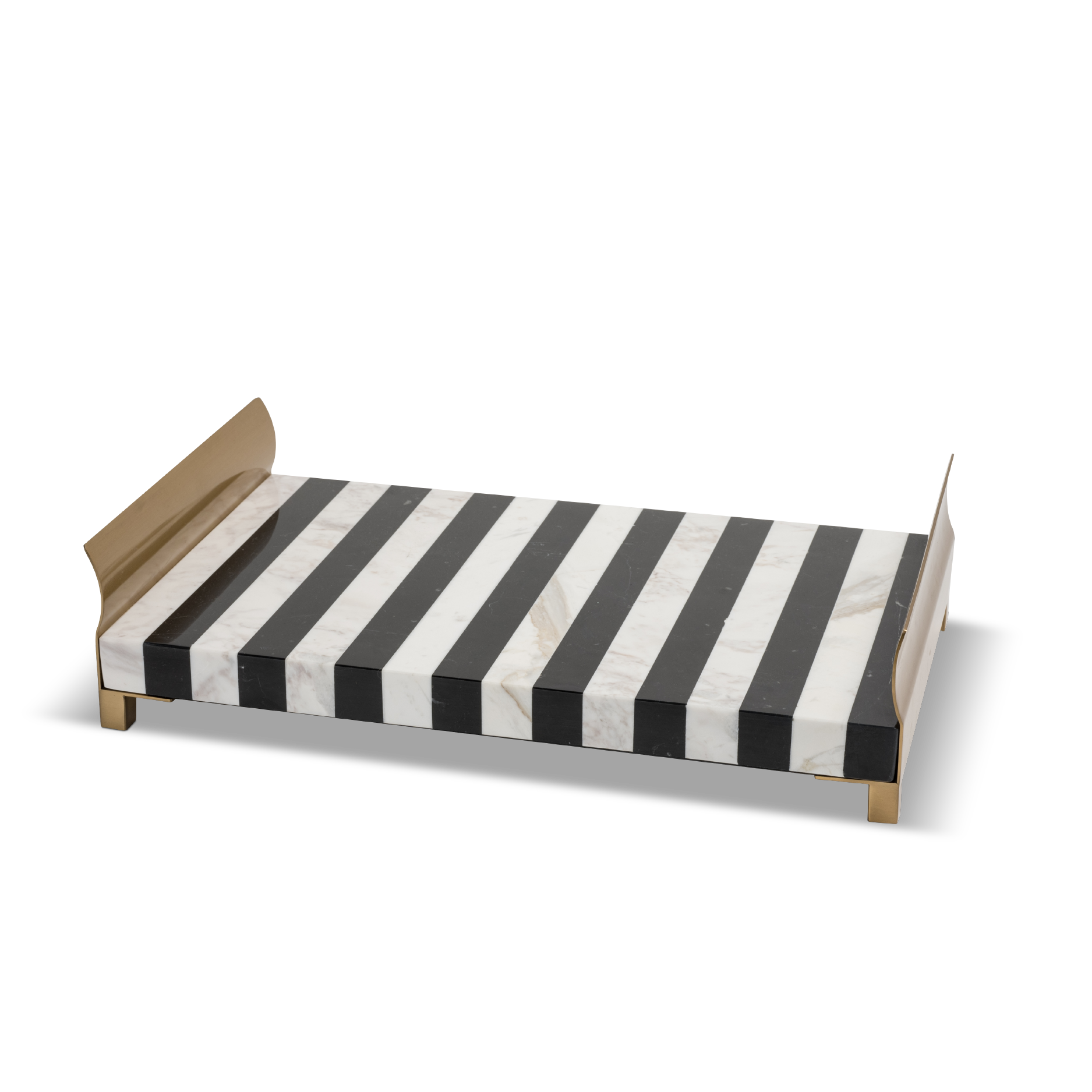 TORA STRIPED RECTANGULAR MARBLE TRAY