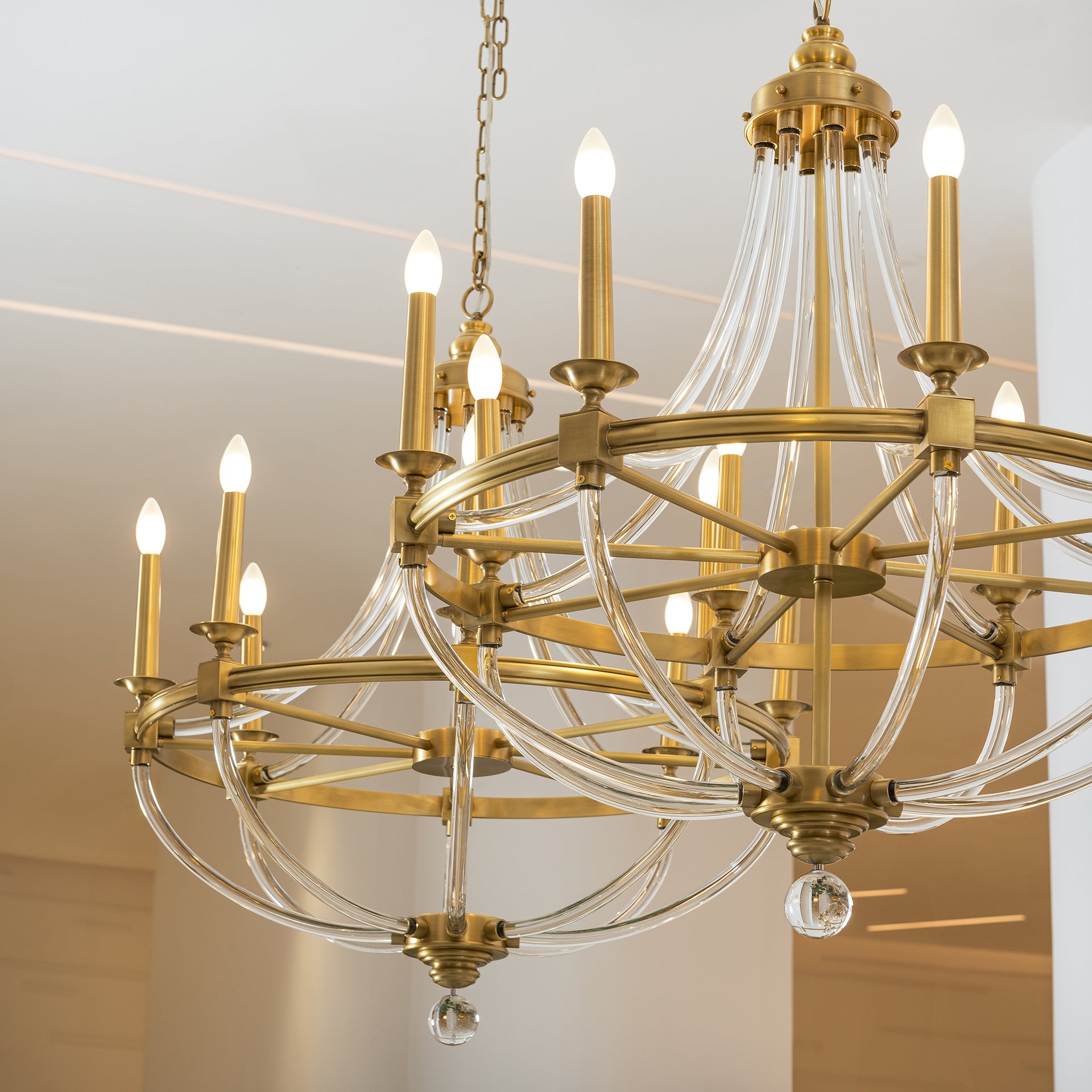 ELEANOR ANTIQUE BRASS ROUND CHANDELIER