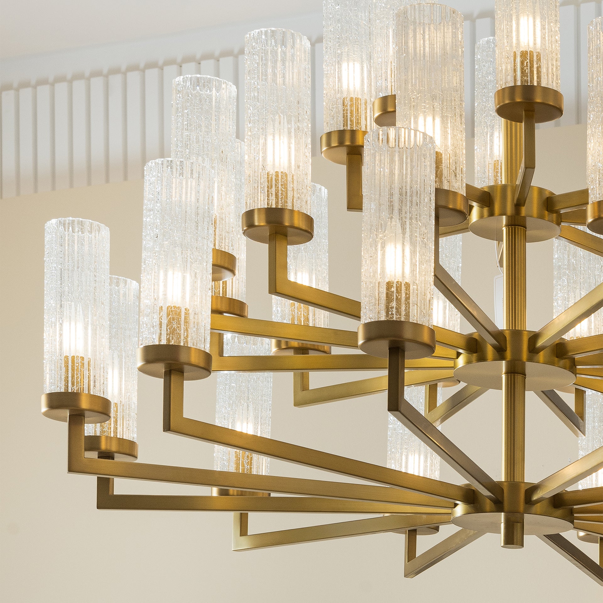 VOLKER LARGE ANTIQUE BRASS CHANDELIER