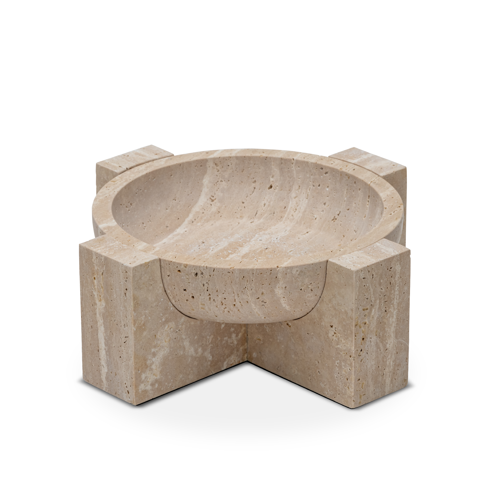 GINZA TRAVERTINE BOWL TRAY DECOR