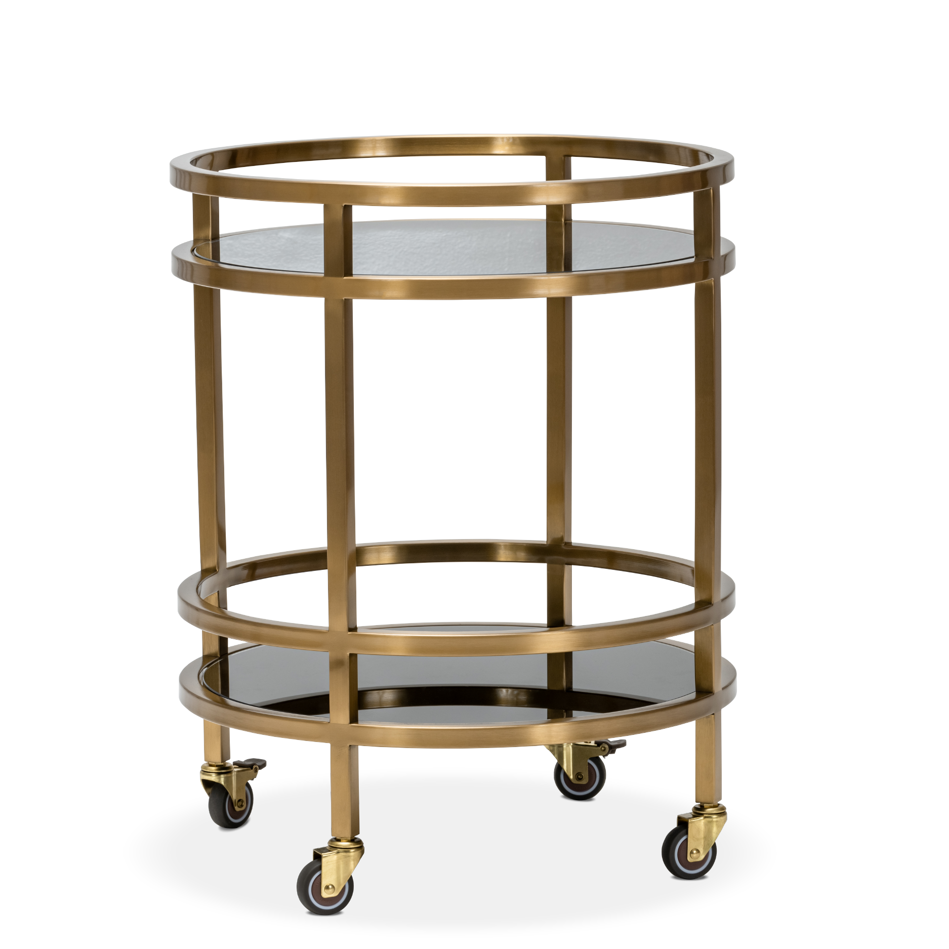 RAYA BRUSHED BRASS ROUND TROLLEY