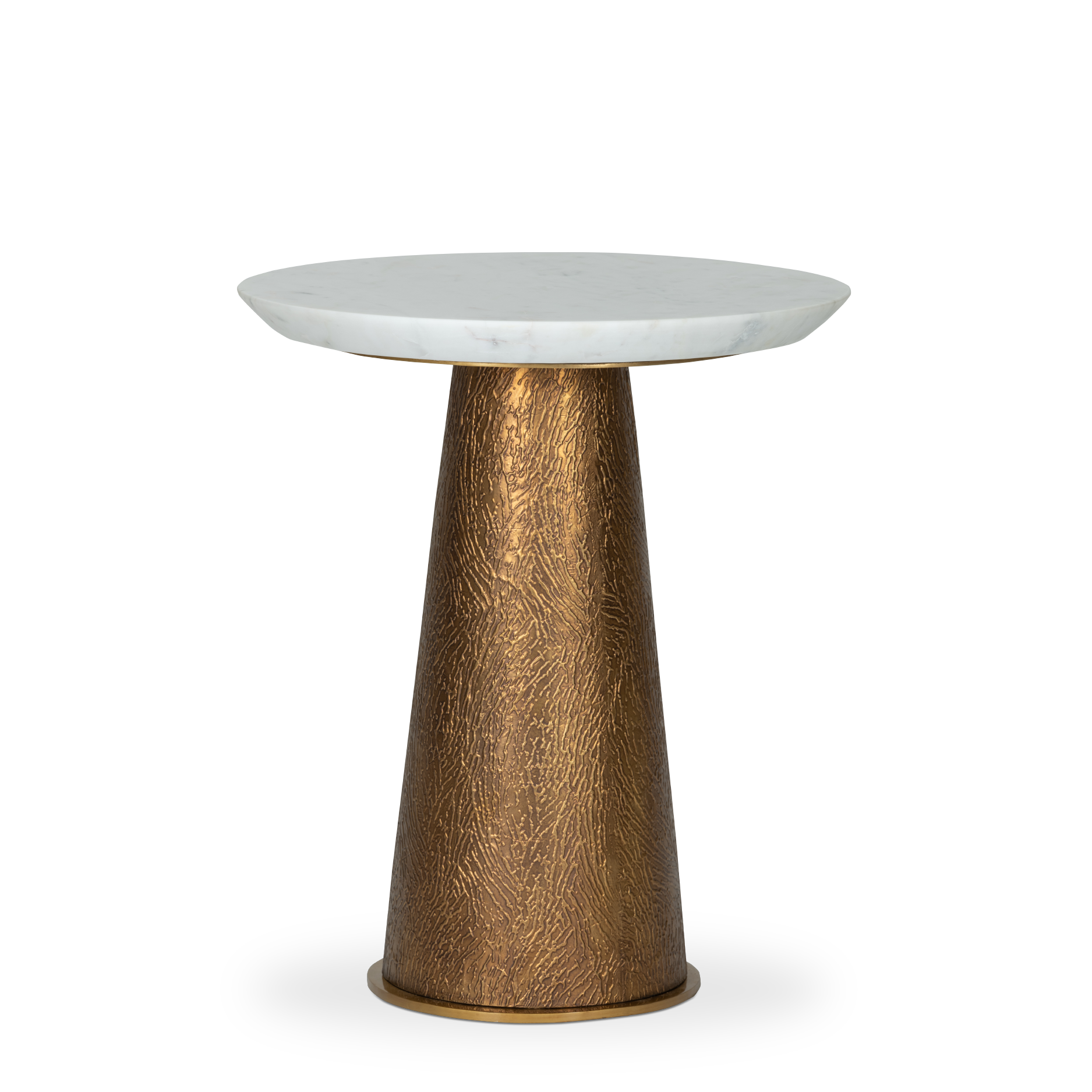 ZAIN BURNISHED BRASS TALL END TABLE
