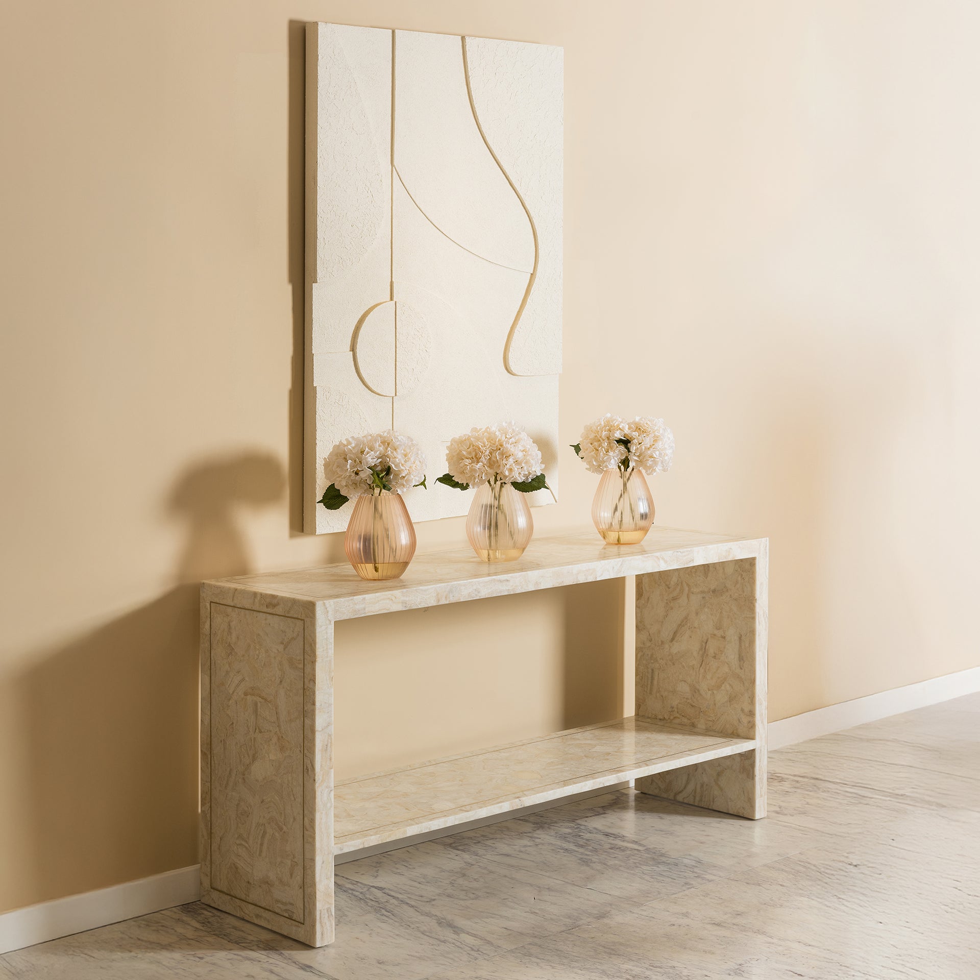 CLARA CRYSTAL STONE RECTANGULAR CONSOLE
