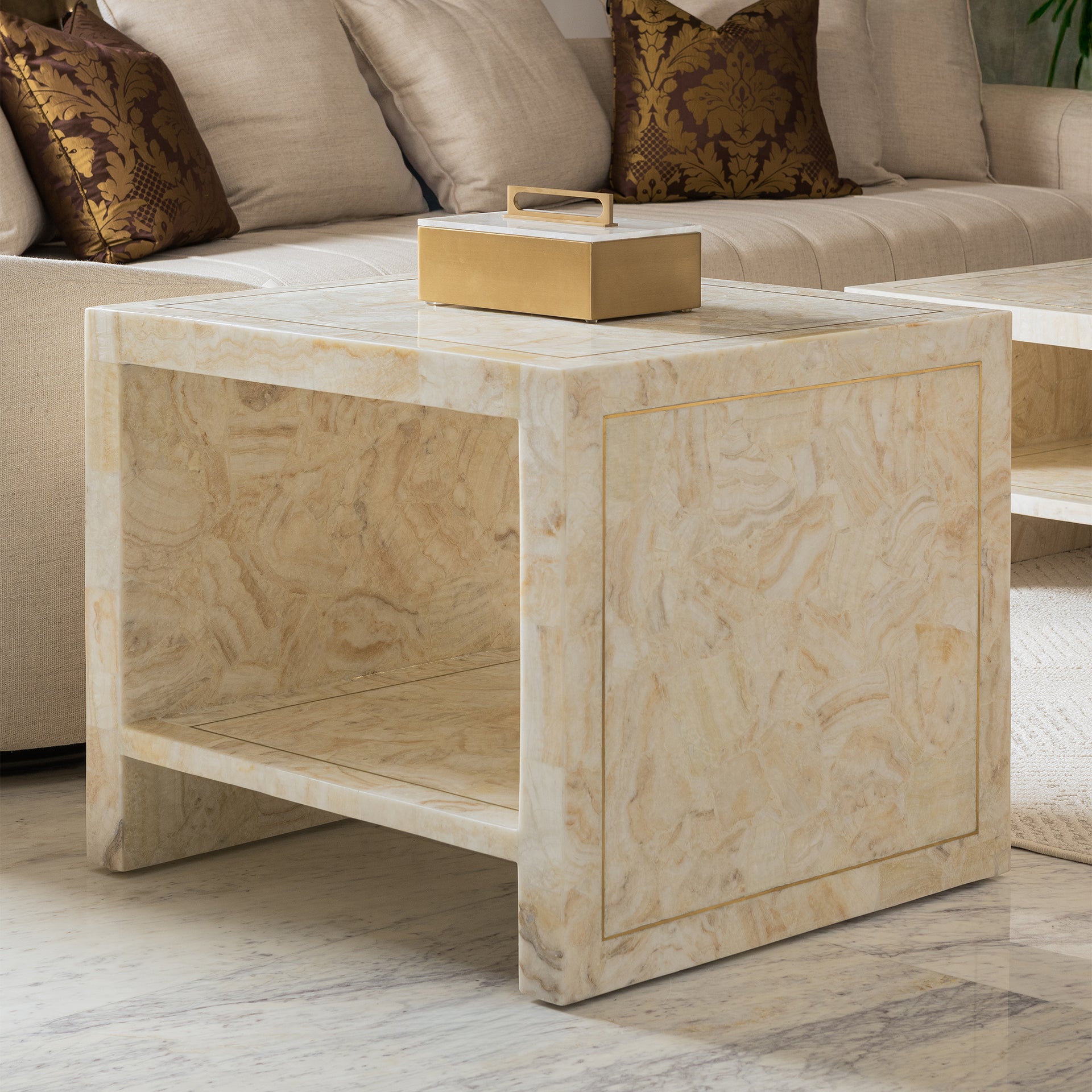 CLARA CRYSTAL STONE END TABLE