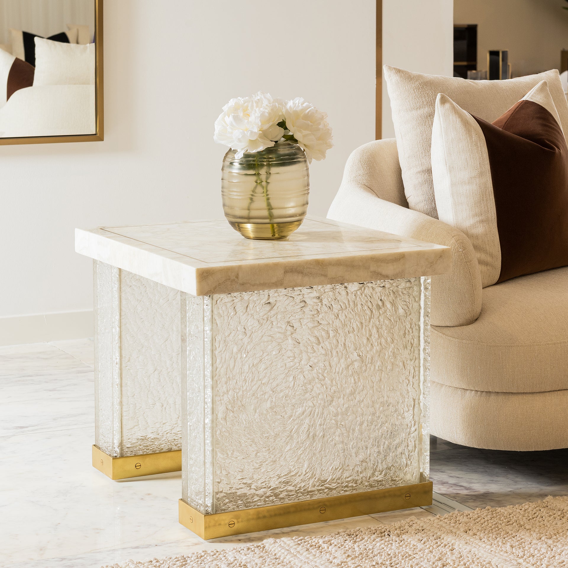 REGINA CRYSTAL STONE END TABLE