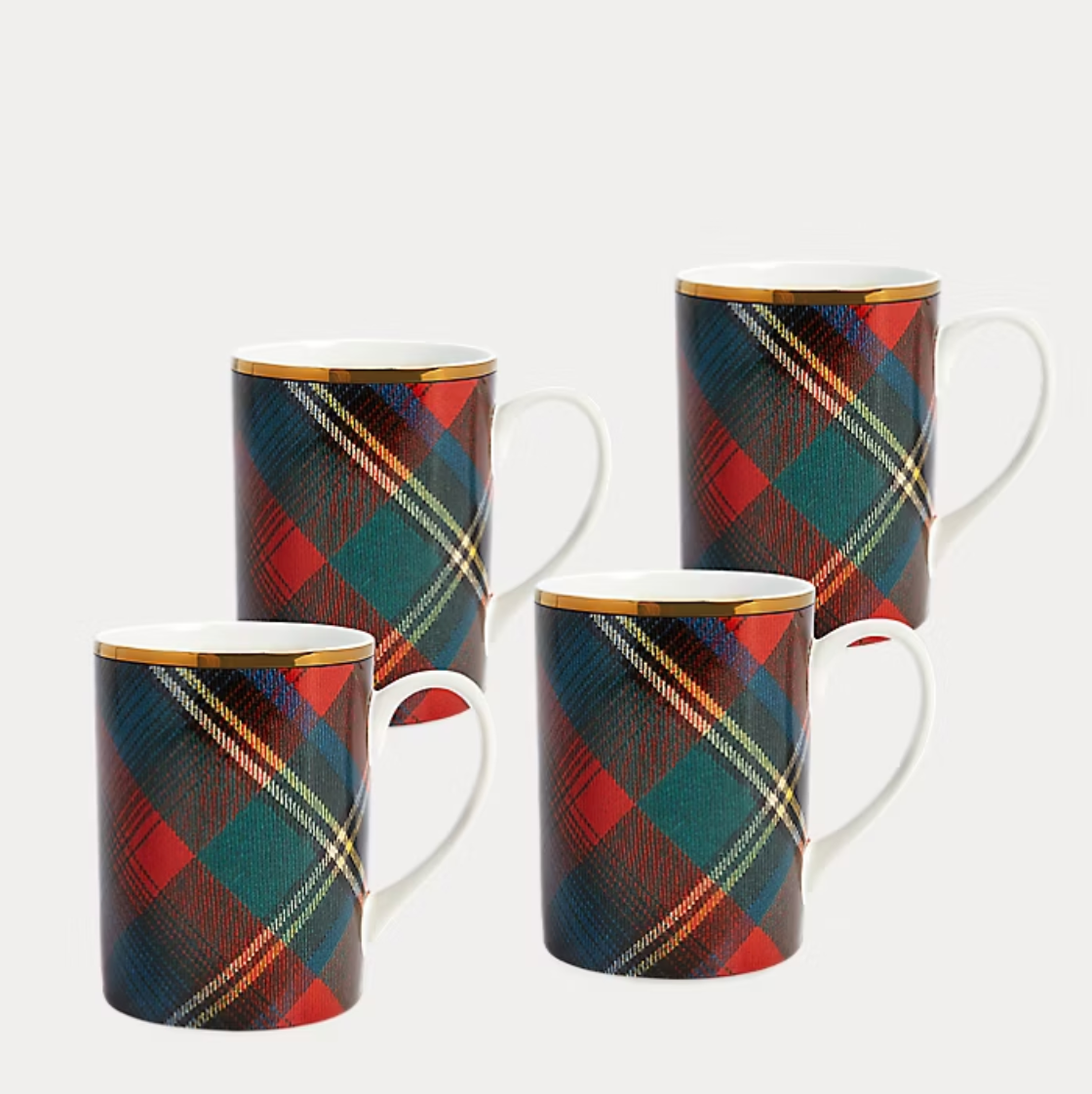 ALEXANDER SET OF 4 MUGS RED AND GREEN
