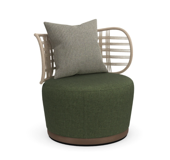 RUMBA UPHOLSTERED CHAIR 111 (WOVEN BACKREST & SWIVEL)
