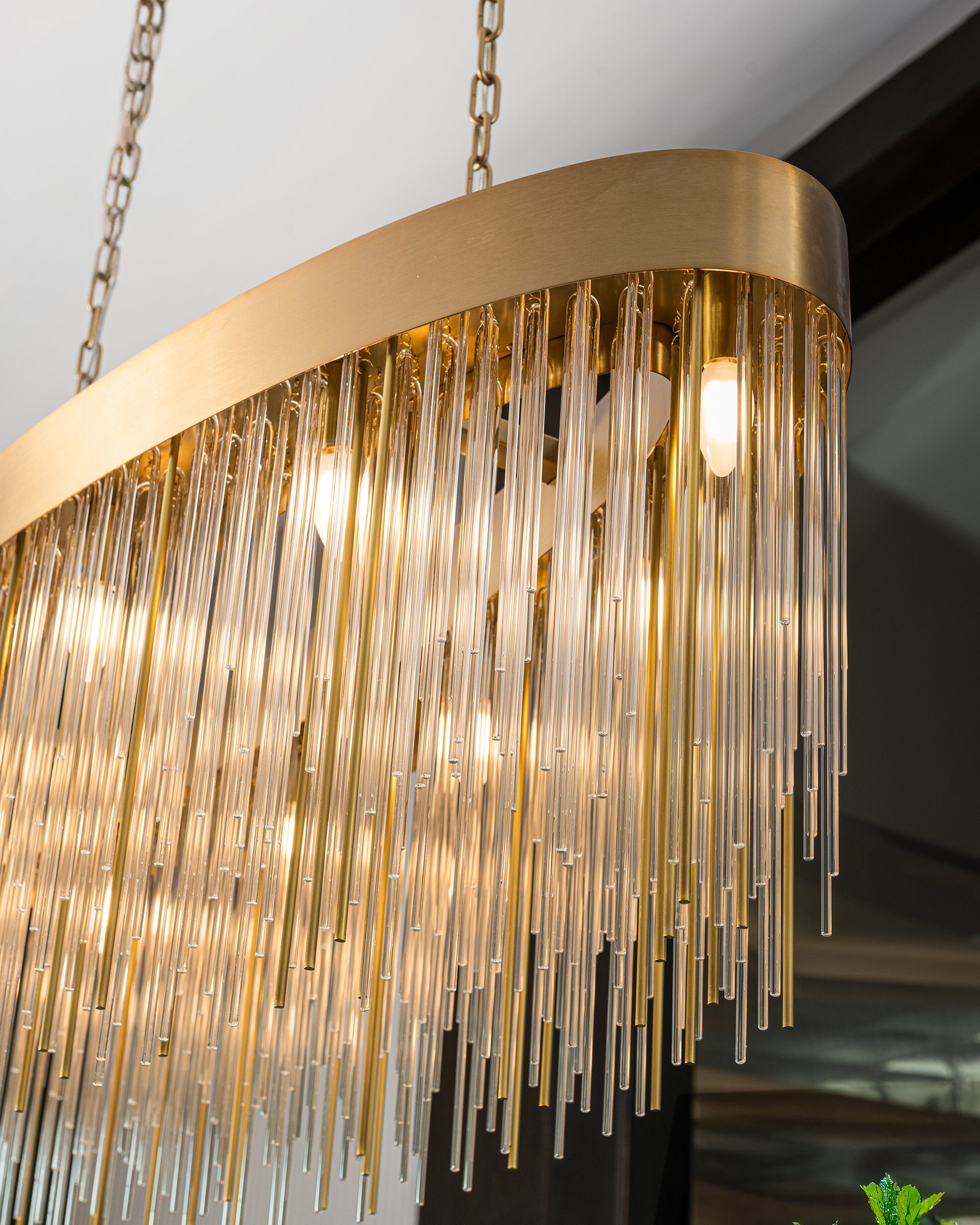 SUBLIME OVAL ANTIQUE BRASS CHANDELIER