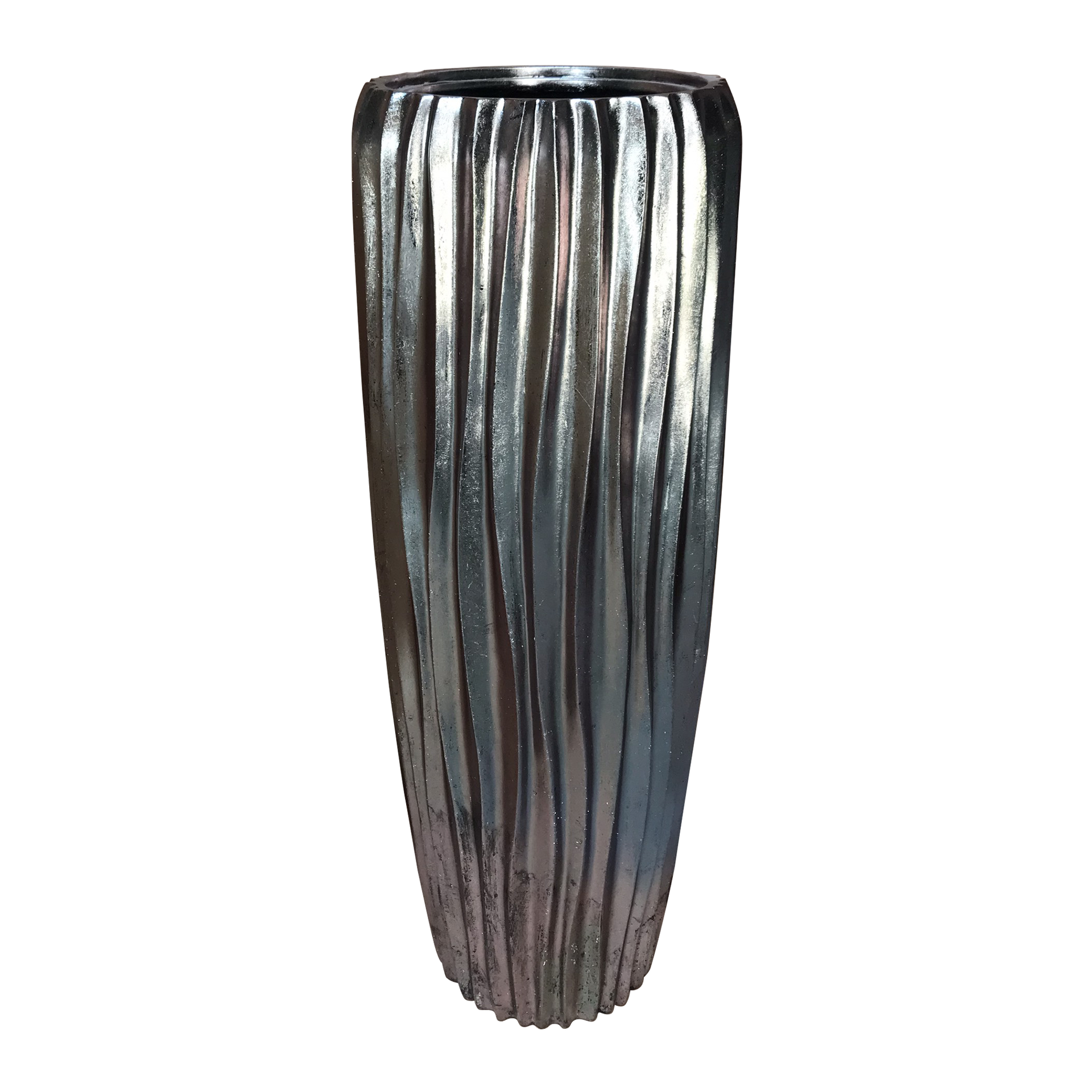 MONTEVERDE SILVER TALL PLANTER