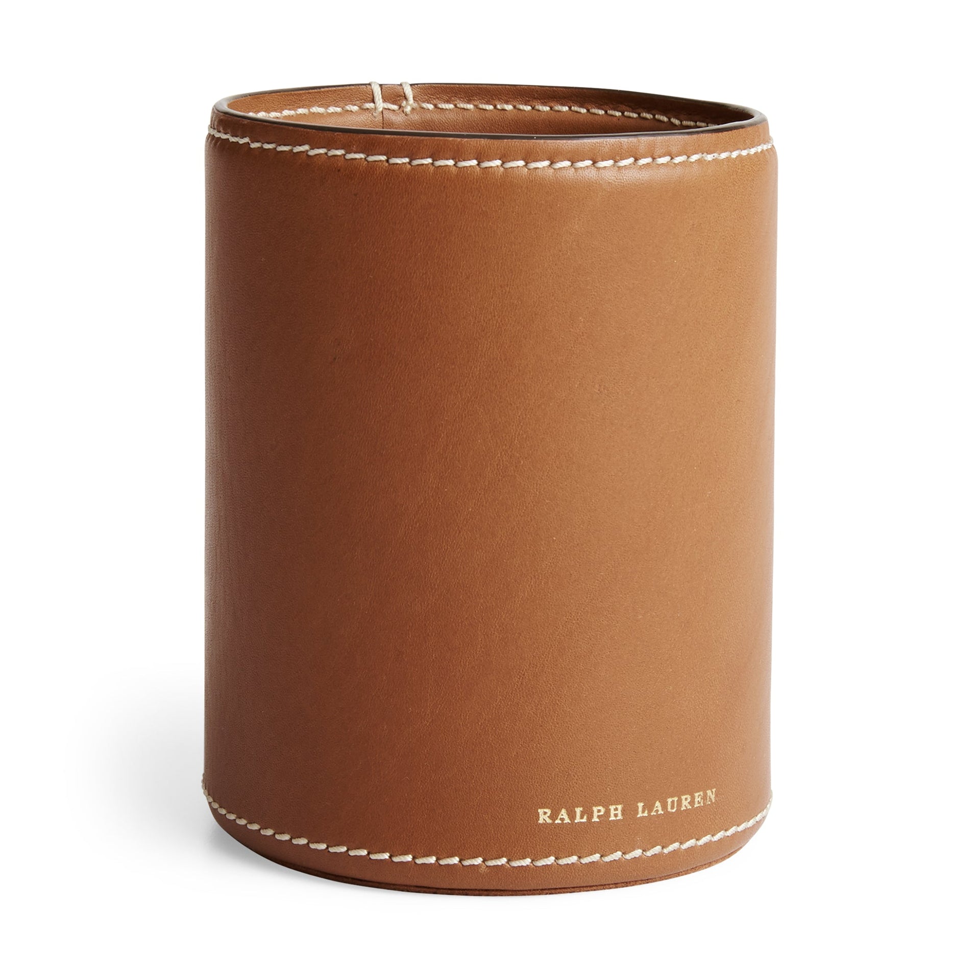 BRENNAN PENCIL HOLDER IN LEATHER - SADDLE