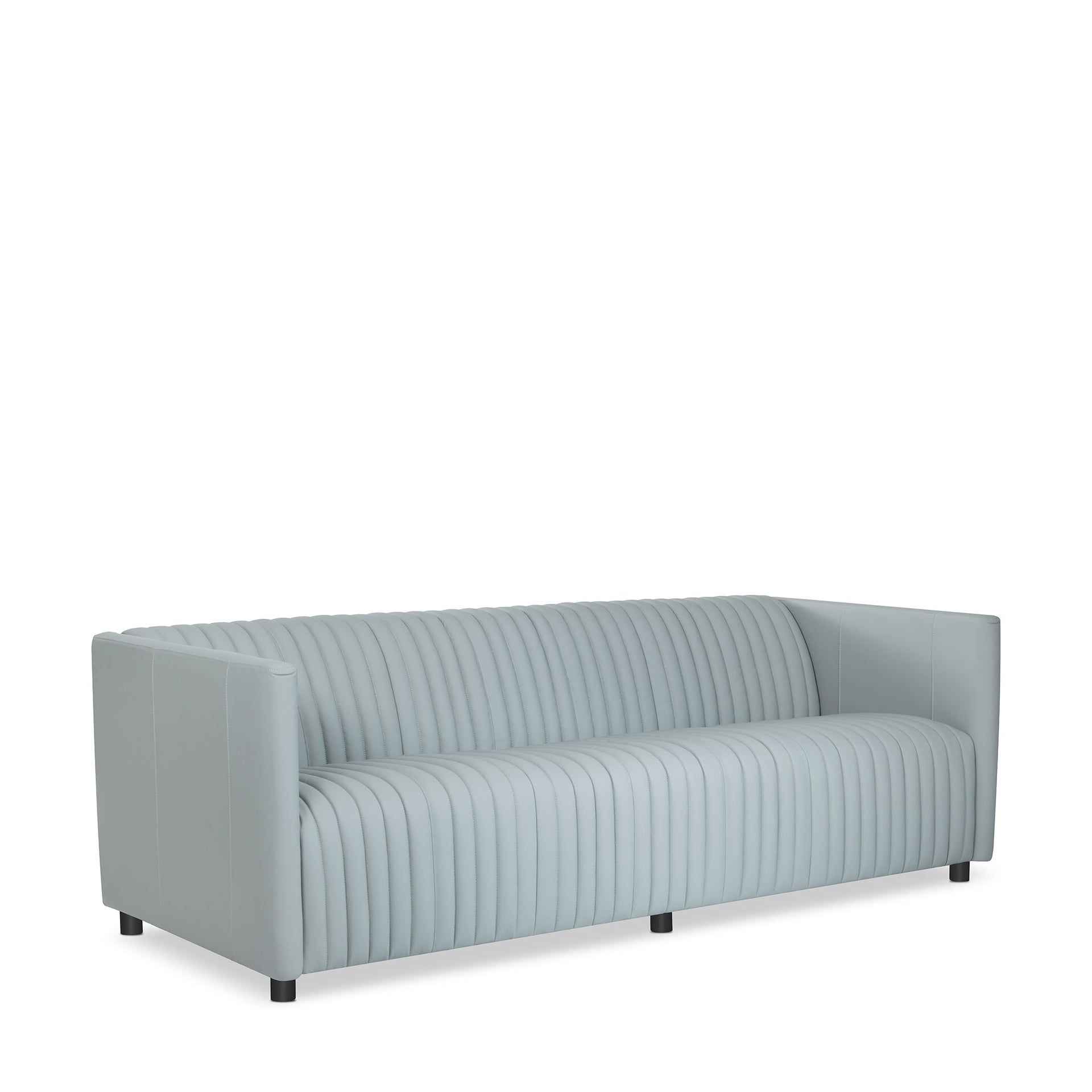 GISELLE GREY LEATHER 2-SEATER SOFA