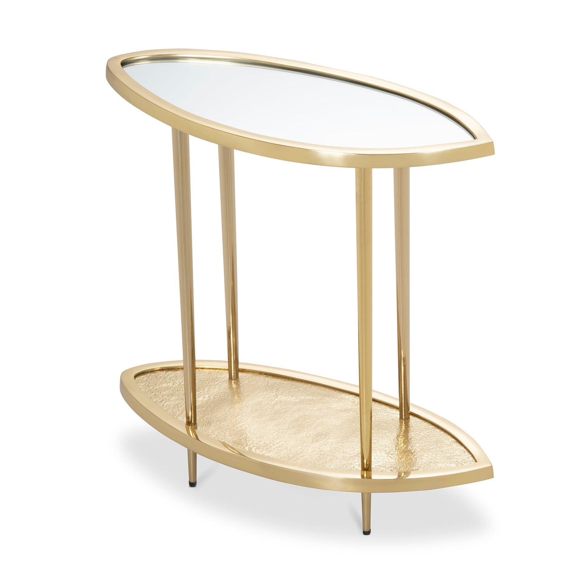 LEAF BRASS END TABLE