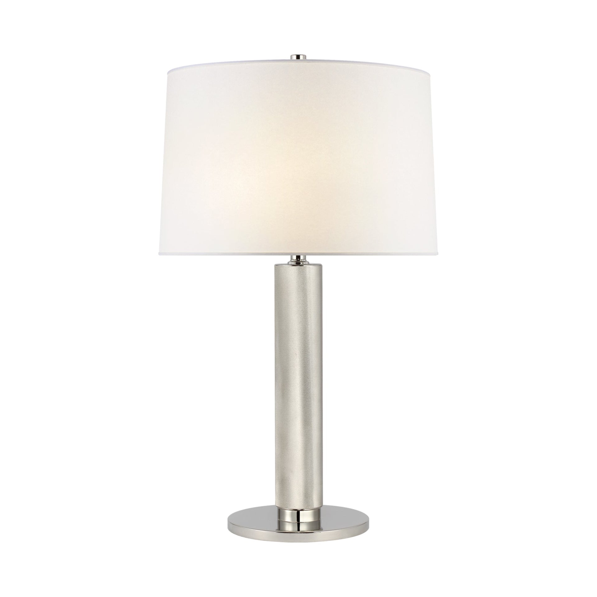 BARRETT LARGE KNURLED FLOOR LAMP IN POLISHED NICKEL