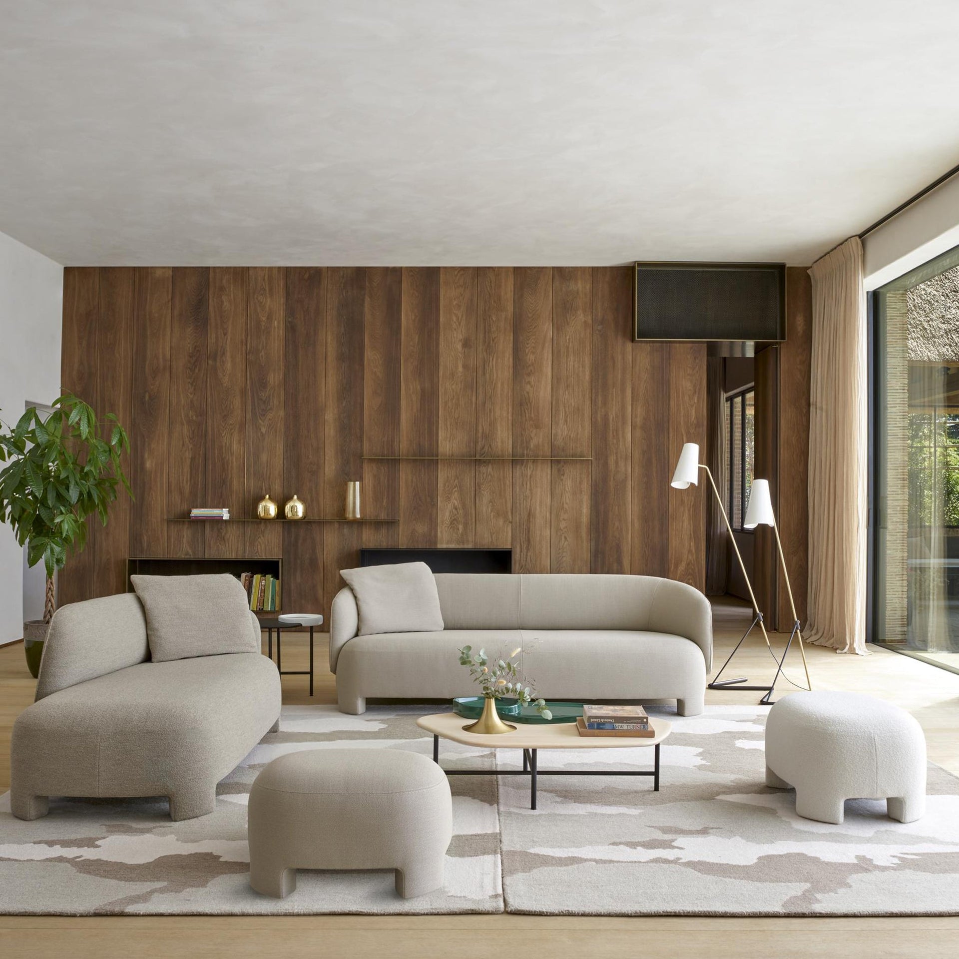 LEWA LOW COFFEE TABLE NATURAL ASH / GREEN CERAMIC