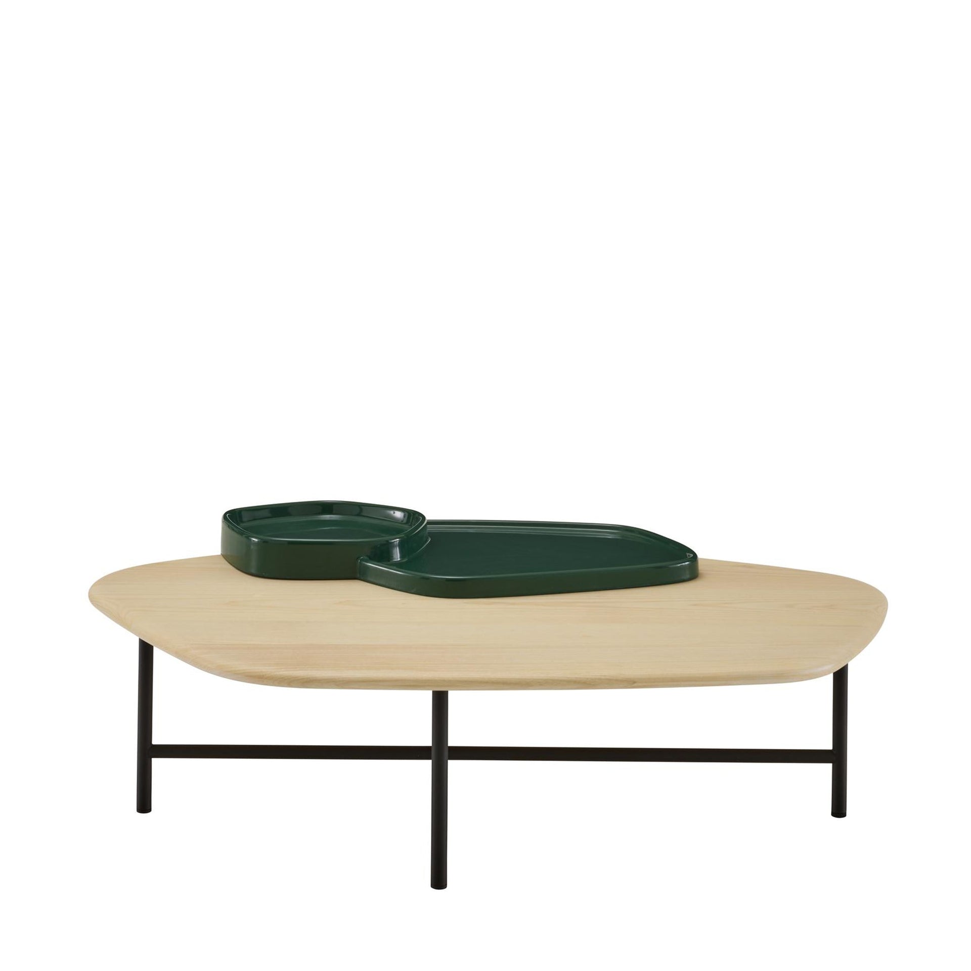 LEWA LOW COFFEE TABLE NATURAL ASH / GREEN CERAMIC